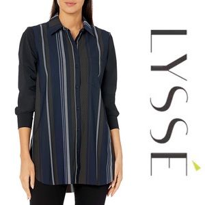 NWT Lyssé Women's Schiffer Button Down in Astral Stripe
